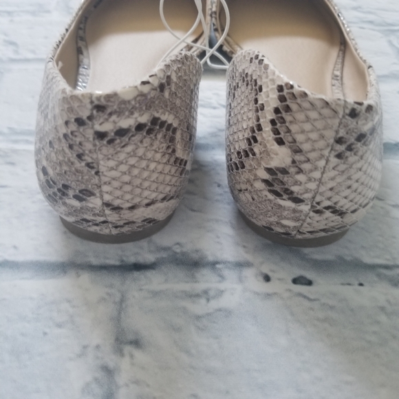 Snakeskin Python Print Pump Flats New - Picture 7 of 8